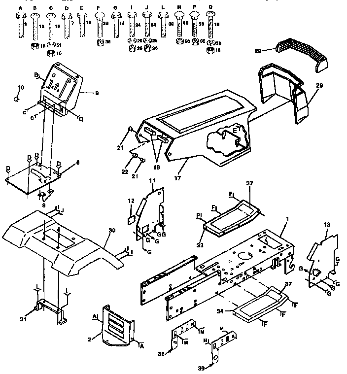 Chassis And Enclosures Diagram and Parts List for 917257570  Craftsman Lawn Tractor