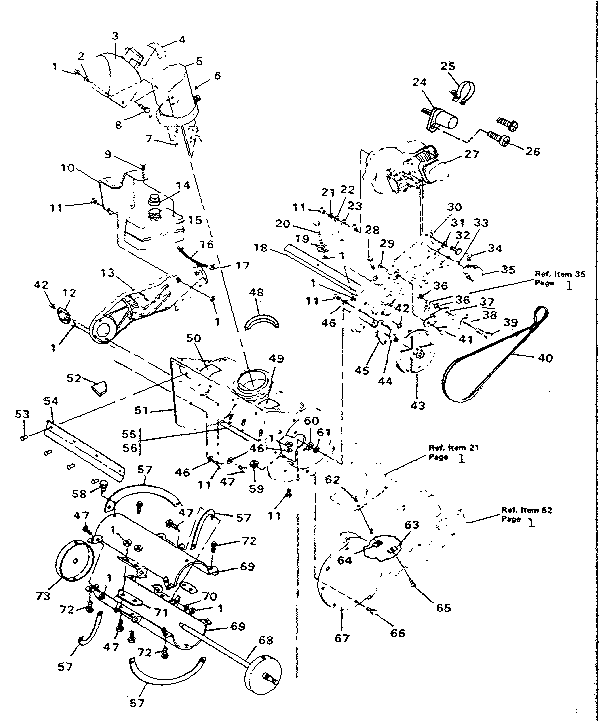 Auger Housing Assembly Diagram and Parts List for 536883401  Craftsman Snow Blower