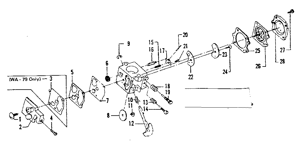 Carburetor Number 35148 Diagram and Parts List for 234795520  Craftsman Trimmer