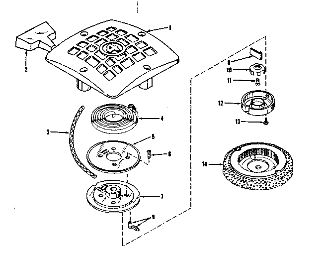 Rewind Stater No. 27937 Diagram and Parts List for 14331600  Craftsman Engine