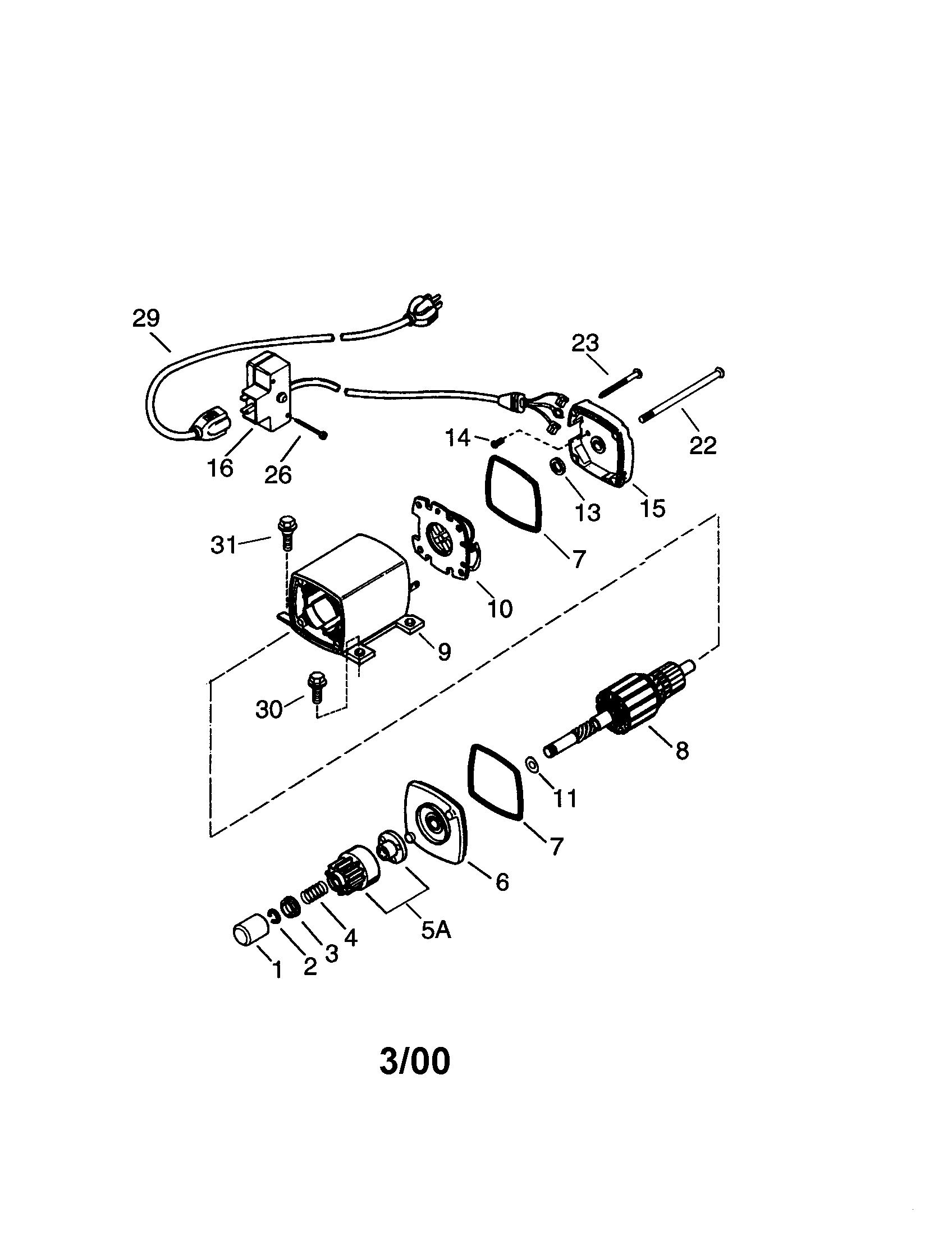110v Electric Starter Diagram and Parts List for 143011101  Craftsman Engine