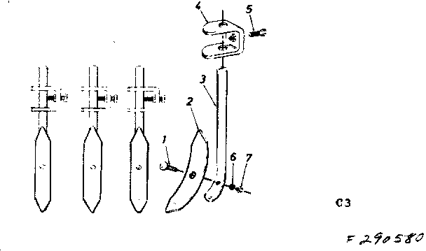 Cultivator Point Diagram and Parts List for 917290570  Craftsman Tiller