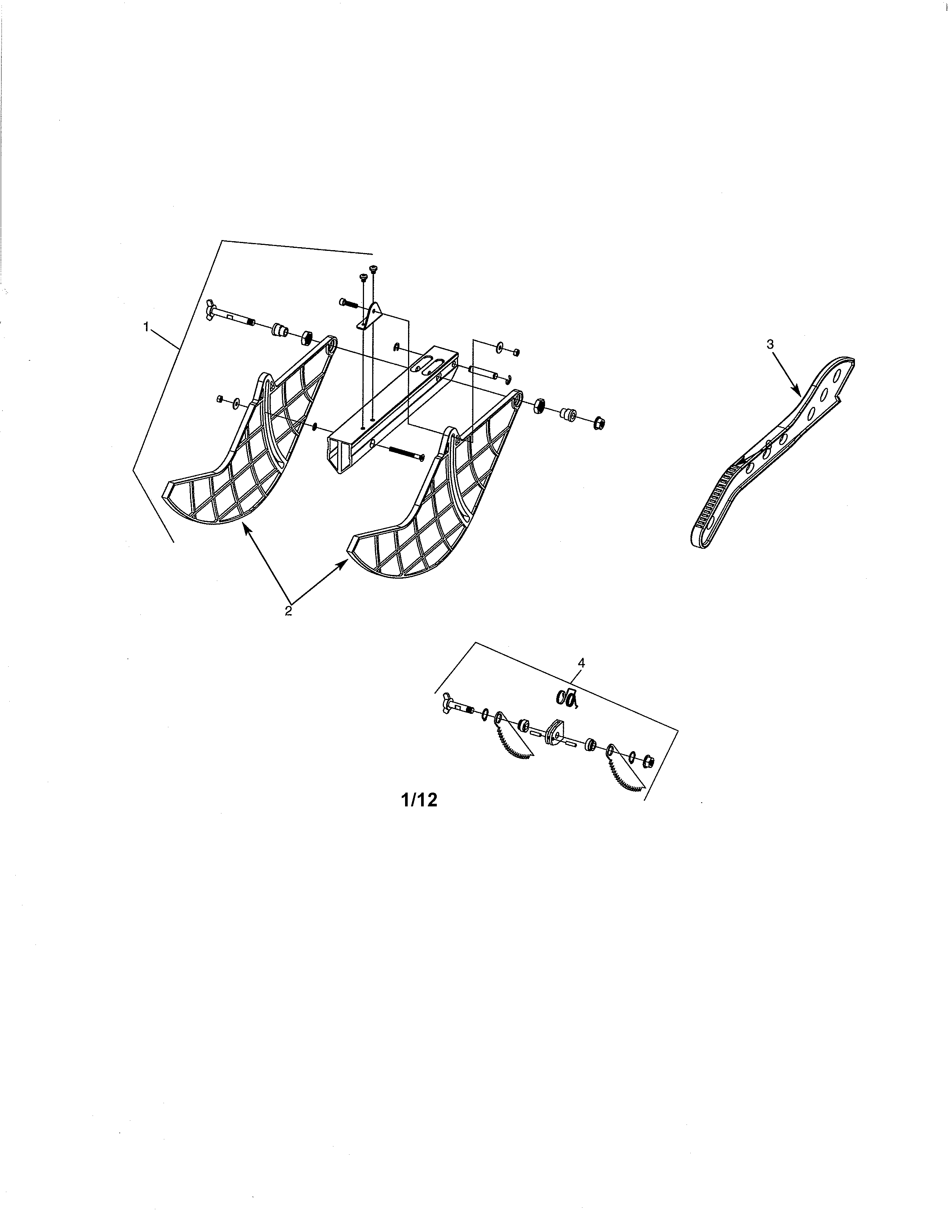 Blade Guard Diagram and Parts List for 351228031  Craftsman Table Saw