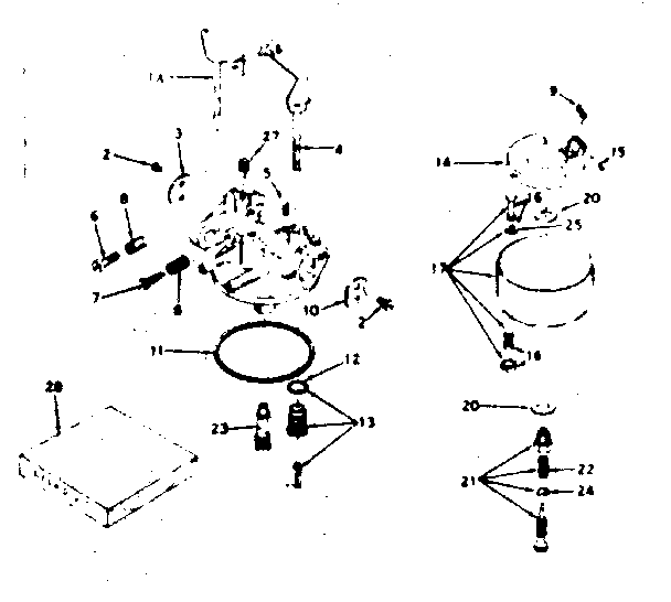 Carburetor Diagram and Parts List for 143598012  Craftsman Engine