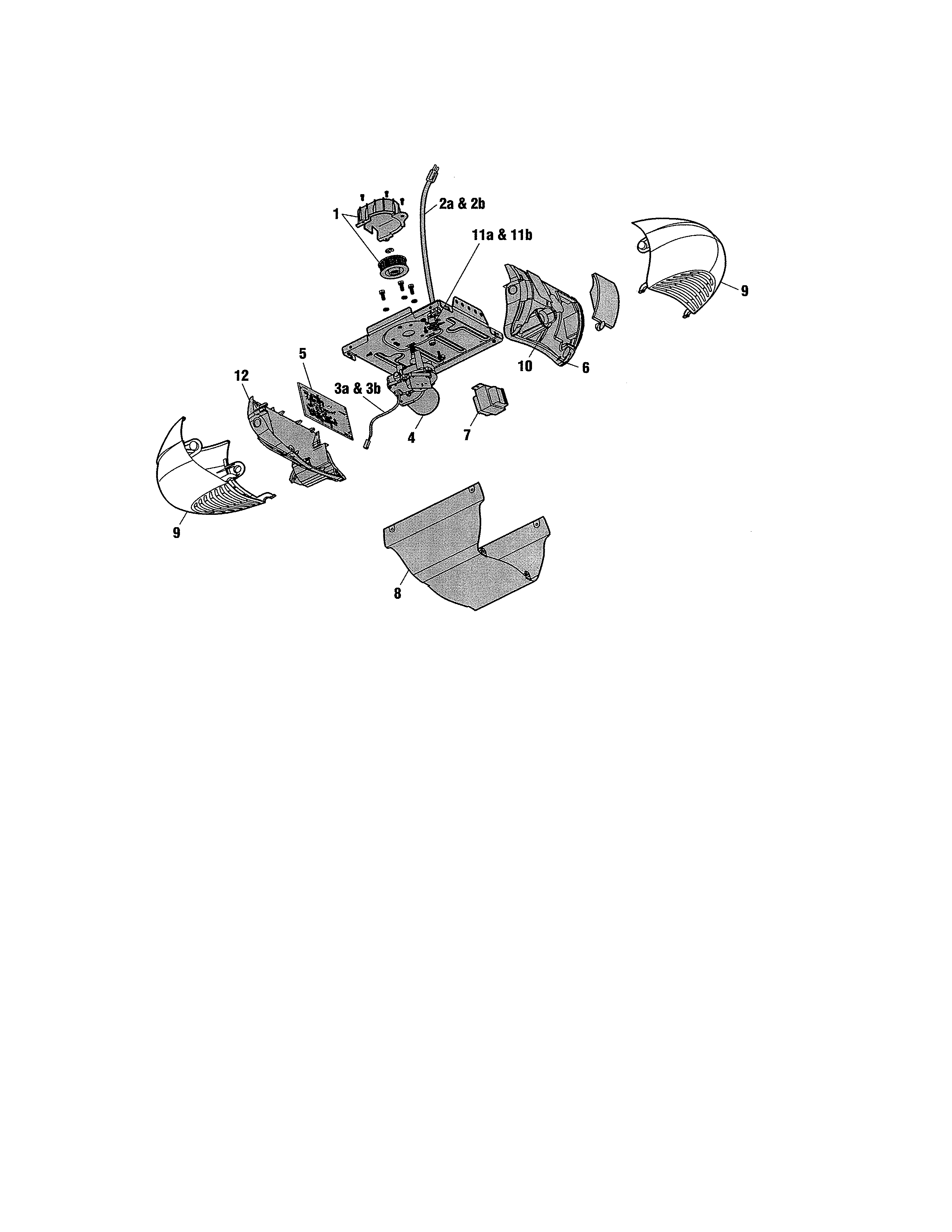 Motor Unit Diagram and Parts List for 13954918  Craftsman Garage Door Opener