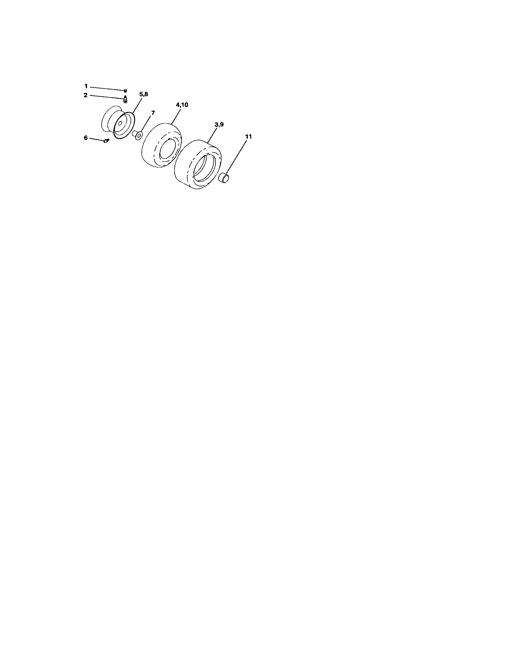 Wheels And Tires Diagram and Parts List for 917272910  Craftsman Lawn Tractor