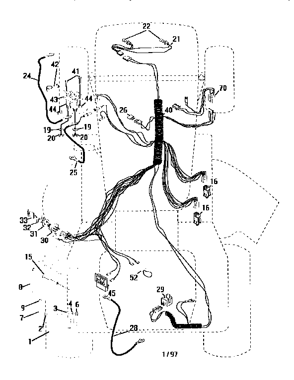 Electrical Diagram and Parts List for 917258100  Craftsman Lawn Tractor
