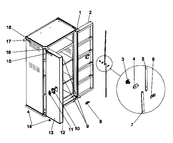 Cabinet Locker Diagram and Parts List for 706592741  Craftsman Tool Stand & Cart