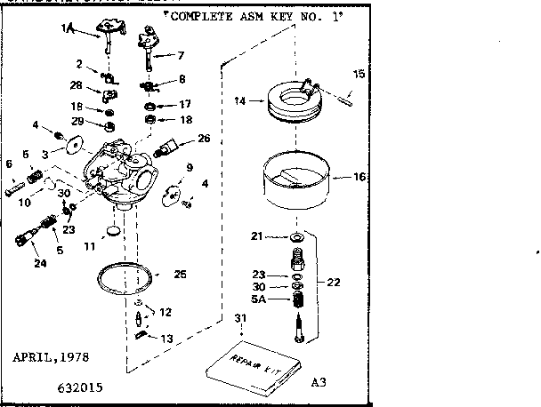 Replacement Parts Diagram and Parts List for 143296072  Craftsman Engine