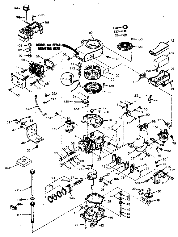 Engine Diagram and Parts List for 143386142  Craftsman Engine