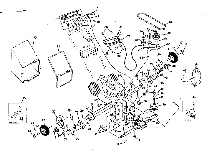 Axle Assembly Diagram and Parts List for 131974400  Craftsman Lawn Mower