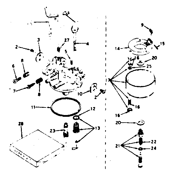 Carburetor Diagram and Parts List for 143588032  Craftsman Engine