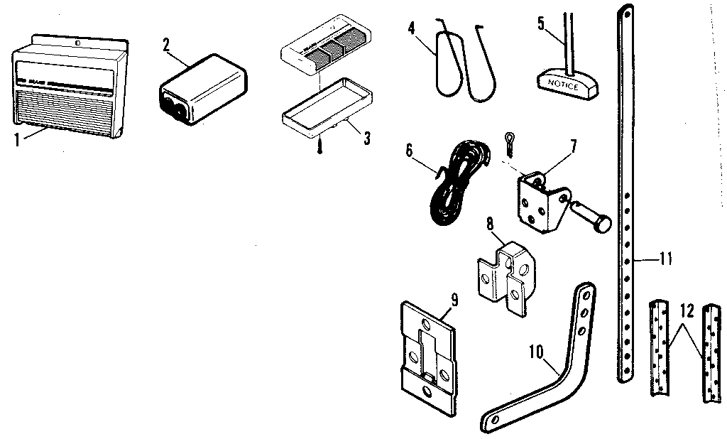 Installation Diagram and Parts List for 13953608  Craftsman Garage Door Opener