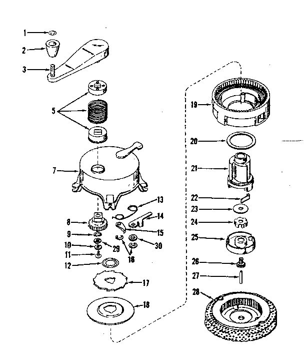 No-pull Starter No. 29986 Diagram and Parts List for 143531142  Craftsman Engine