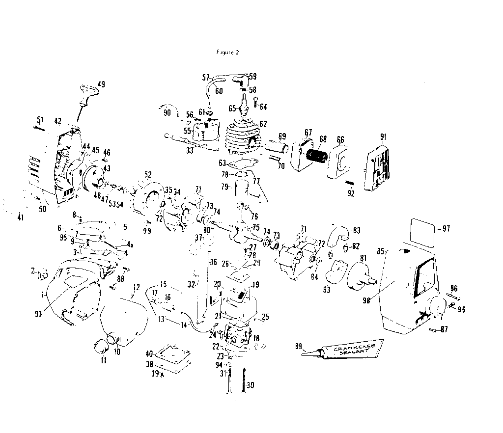 Engine Diagram and Parts List for 234795510  Craftsman Trimmer