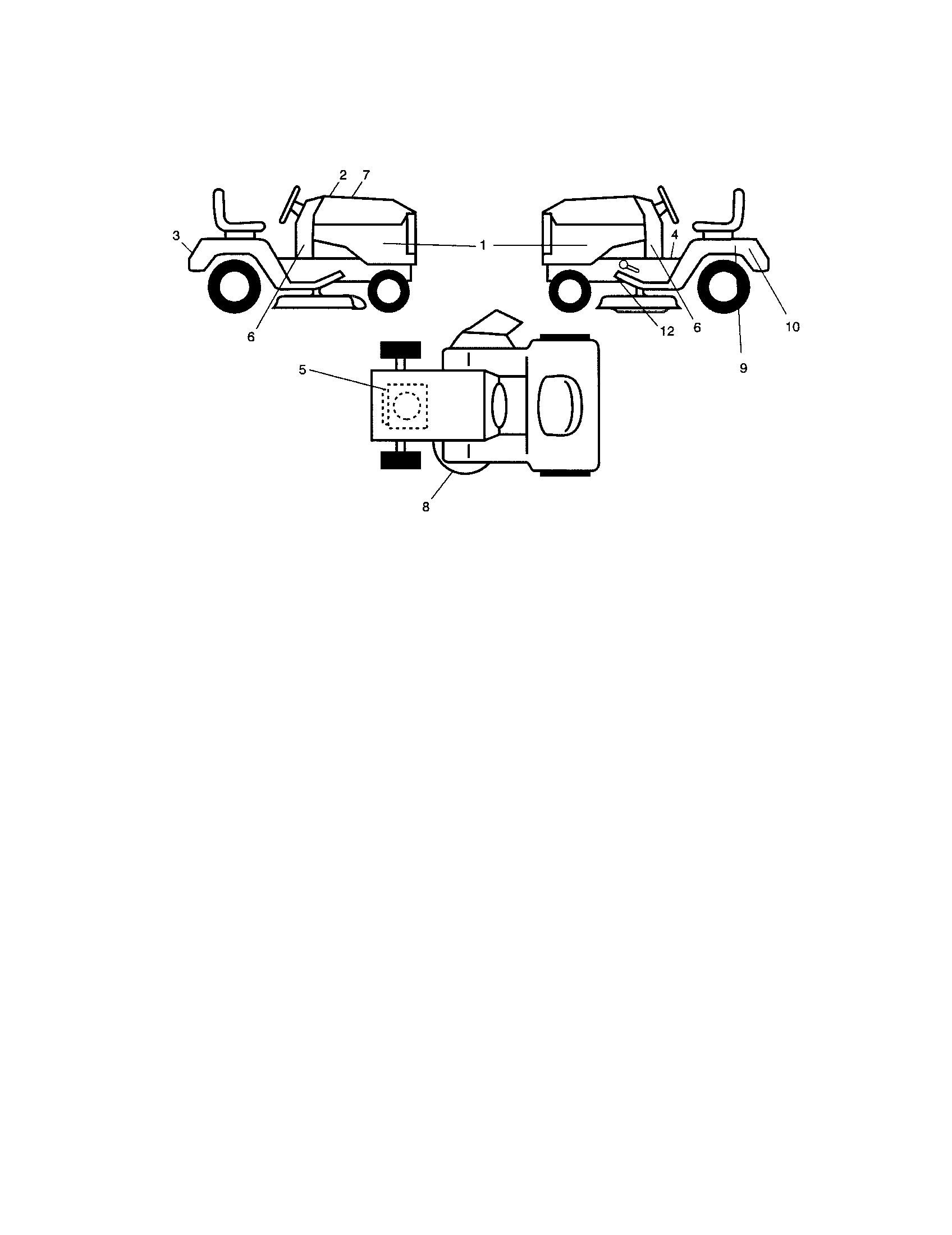 Decals Diagram and Parts List for 917286120  Craftsman Lawn Tractor