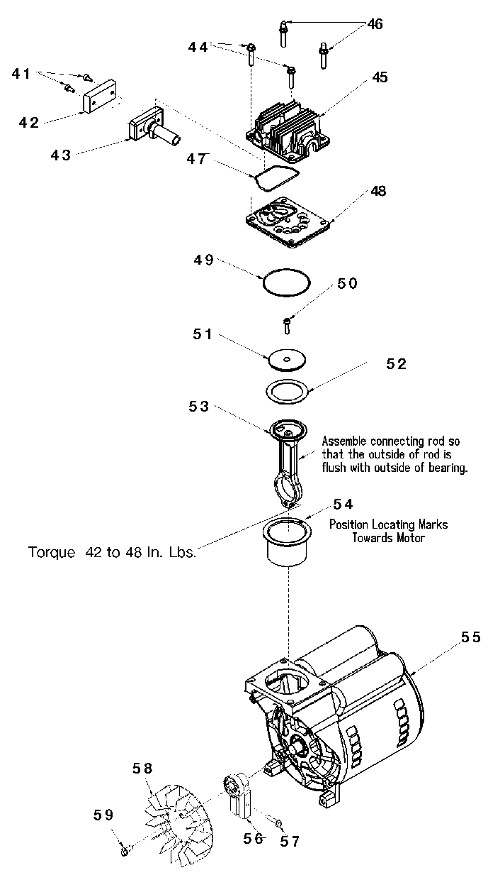 PUMP Diagram and Parts List for 919-16745 Type 0 Craftsman Compressor