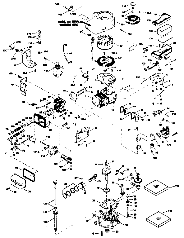 Engine Diagram and Parts List for 143366072  Craftsman Engine