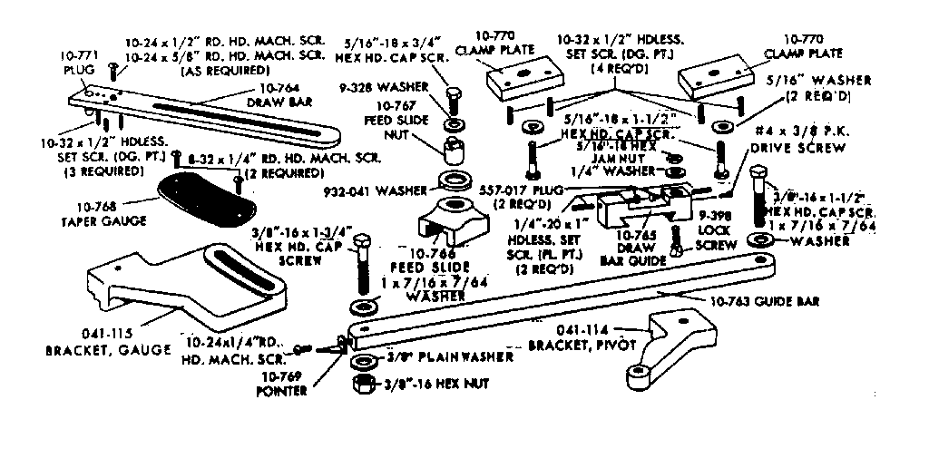 Unit Parts Diagram and Parts List for 29845-TAPERATTACH  Craftsman Lathe