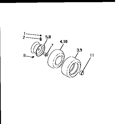 Wheels And Tires Diagram and Parts List for 917256500  Craftsman Lawn Tractor