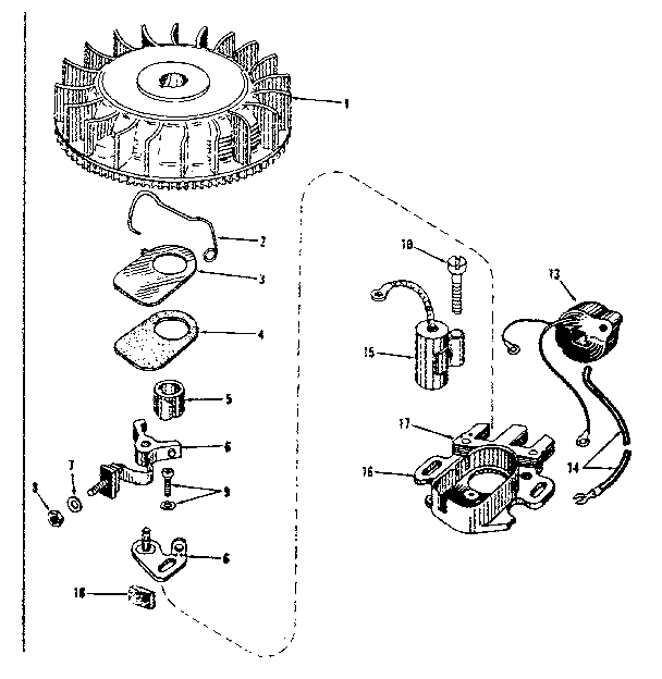 Magneto. (phelon F-3220-h) Diagram and Parts List for 14397250  Craftsman Engine