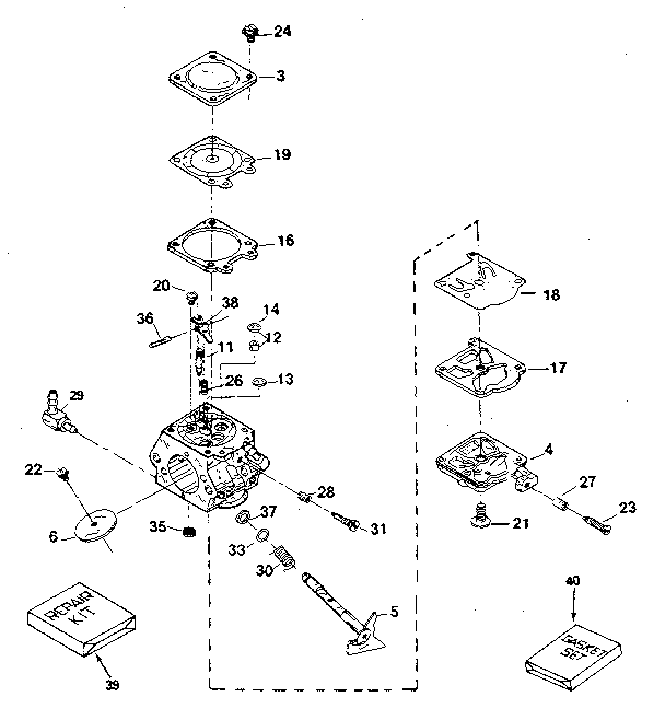 Replacement Parts Diagram and Parts List for 200701021  Craftsman Engine