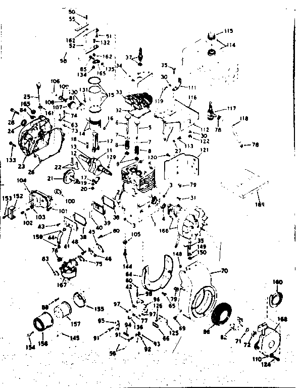 Basic Engine Diagram and Parts List for 143596122  Craftsman Engine