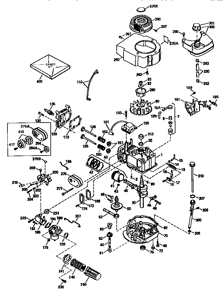 Engine 143.965012 (71/143) Diagram and Parts List for 143965012  Craftsman Engine