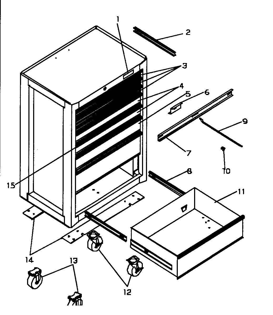 Tool Box Diagram and Parts List for 706658021  Craftsman Tool Stand & Cart