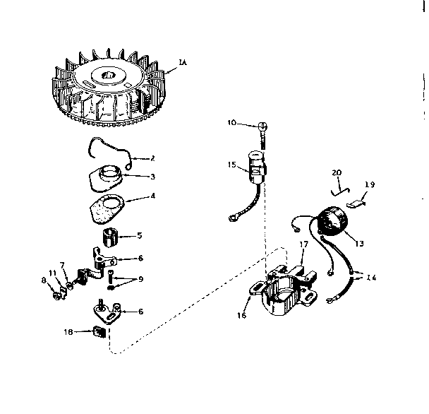 Magneto Diagram and Parts List for 143194022  Craftsman Engine