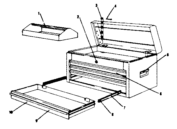 Unit Parts Diagram and Parts List for 706653710  Craftsman Tool Stand & Cart