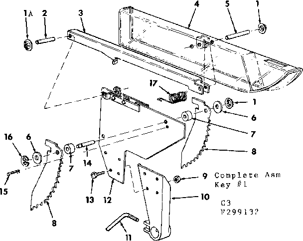 Guard Assembly Diagram and Parts List for 113299132  Craftsman Power Motor