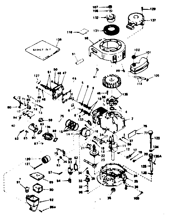 Unit Parts Diagram and Parts List for 143234102  Craftsman Engine