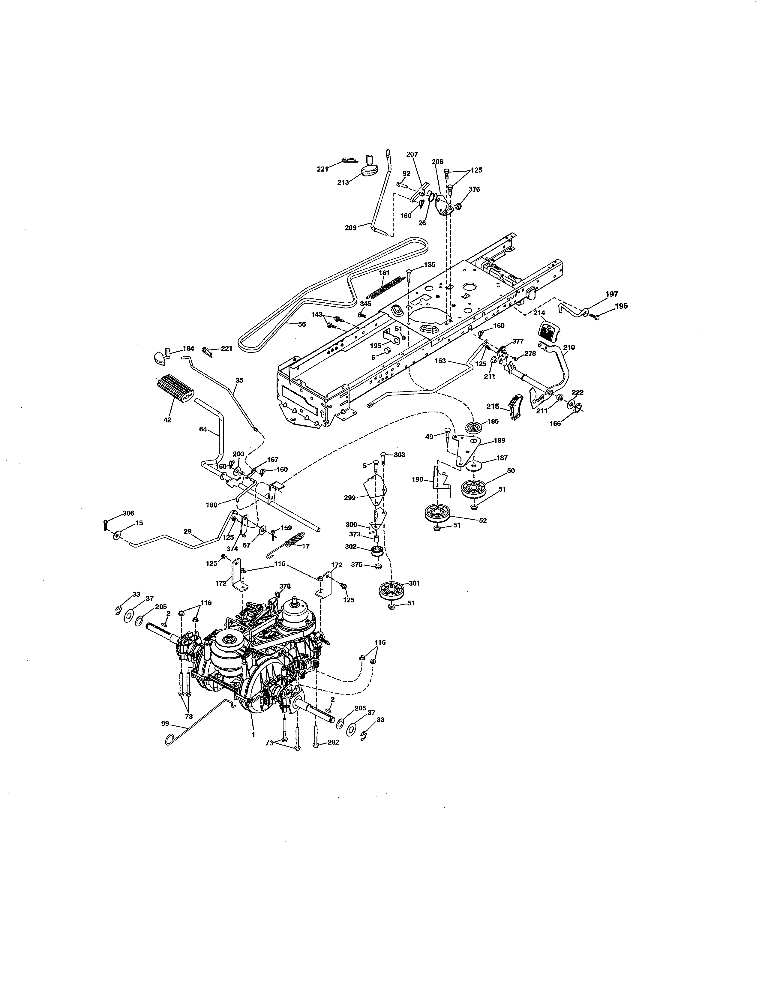 Ground Drive Diagram and Parts List for 917986421  Craftsman Lawn Tractor