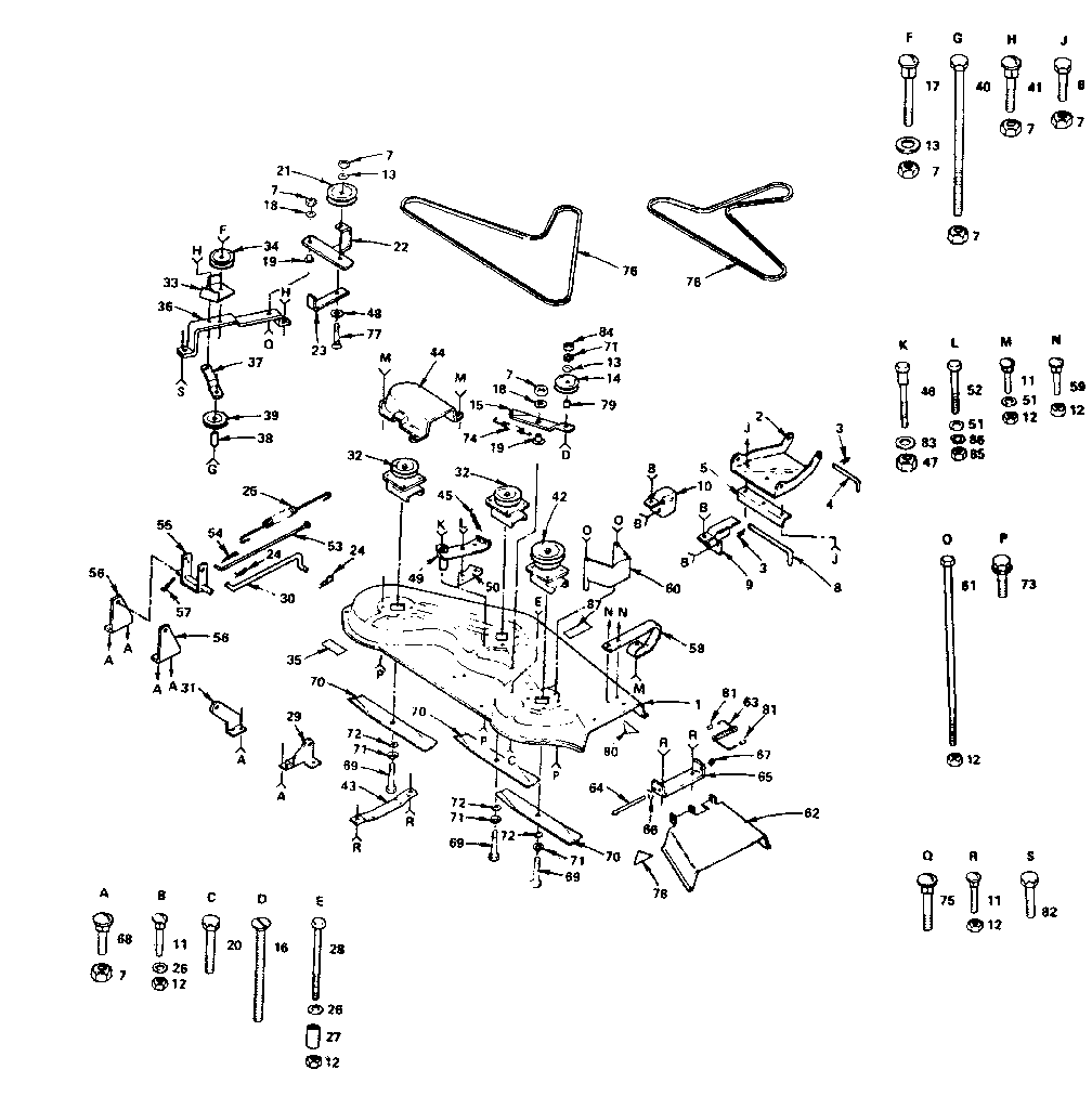 Mower Diagram and Parts List for 917255831(1987)  Craftsman Lawn Tractor