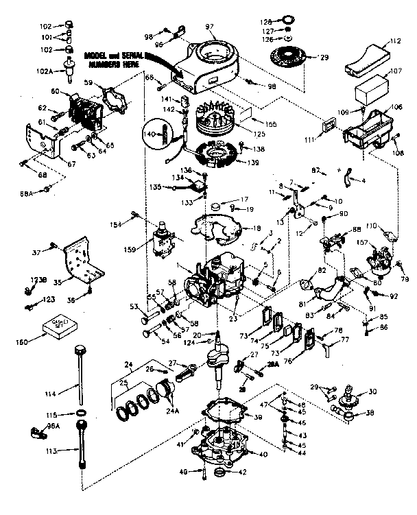 Engine Diagram and Parts List for 143386172  Craftsman Engine