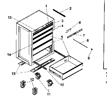 Cabinet Parts Diagram and Parts List for 706655291  Craftsman Tool Stand & Cart