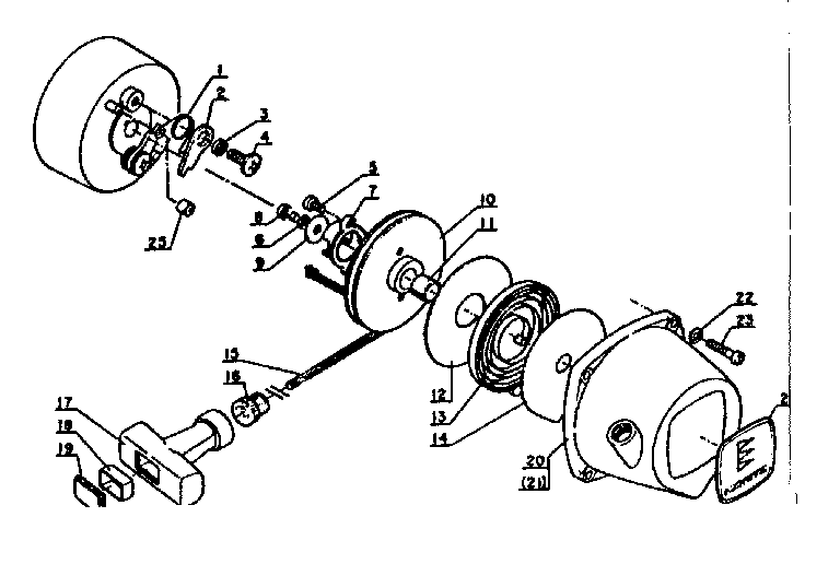 Recoil Stater Diagram and Parts List for 271SRM-202FA  Craftsman Trimmer