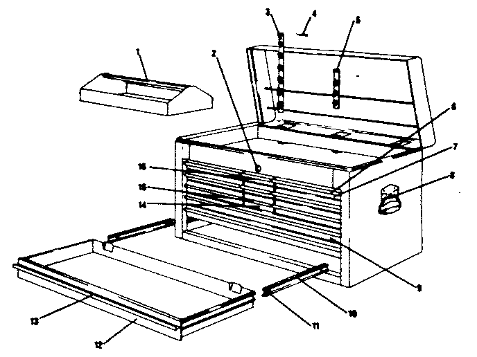 Unit Parts Diagram and Parts List for 706652690  Craftsman Tool Stand & Cart