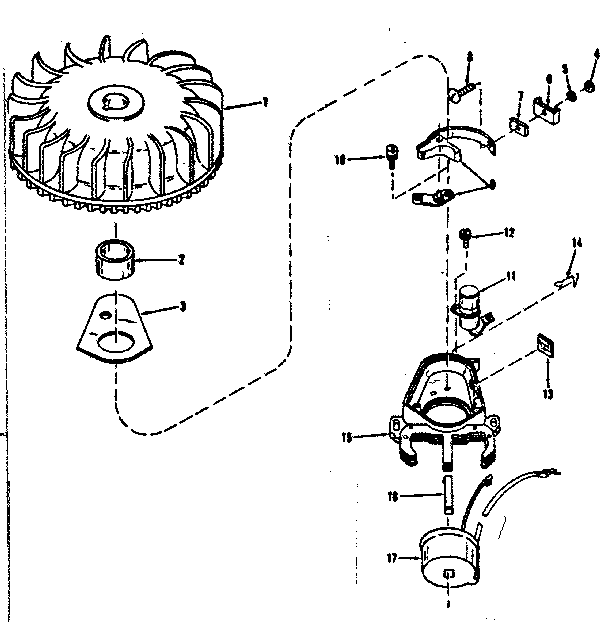 Magneto (wico Fw-2640) Diagram and Parts List for 143103060  Craftsman Engine