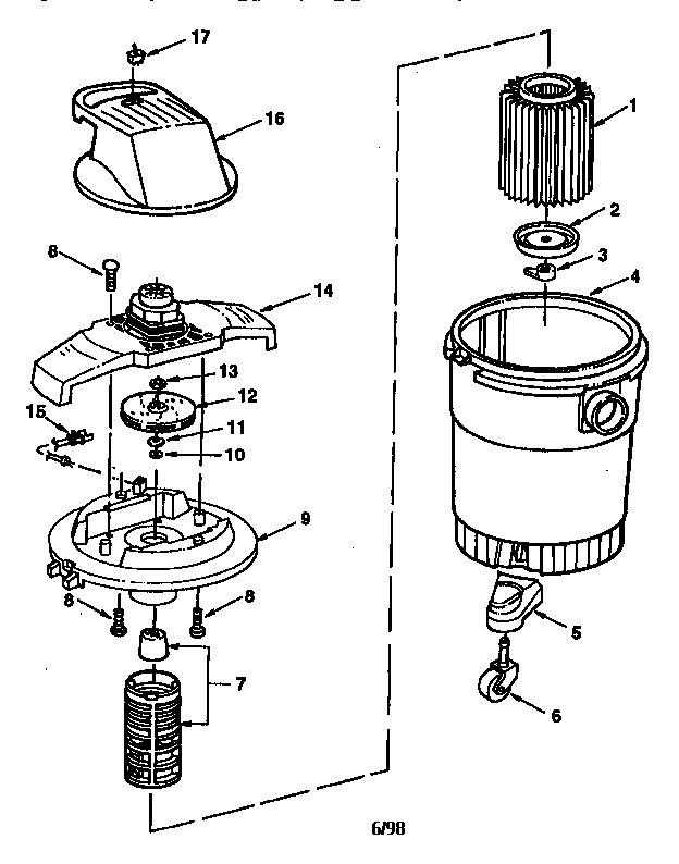 6 Gallon Wet/dry Vac 113.177810 Diagram and Parts List for 113177810  Craftsman Filters & Accessories