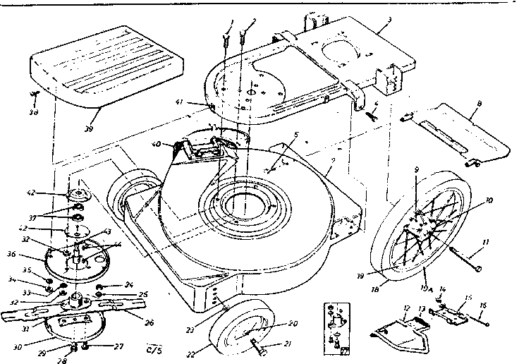 Mower Housing Diagram and Parts List for 24788102  Craftsman Lawn Mower
