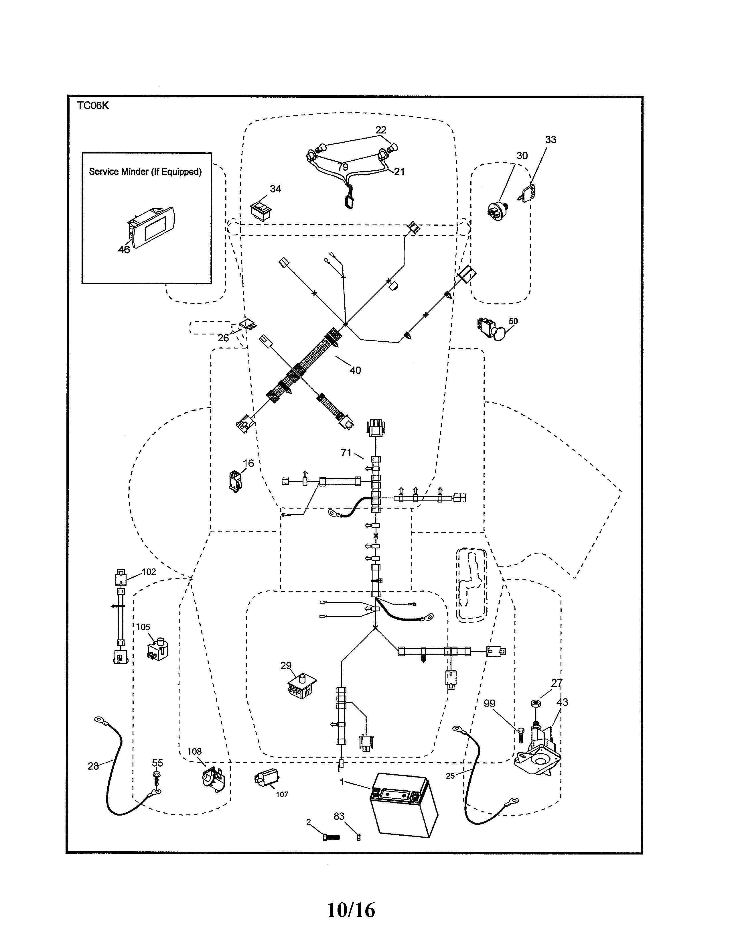 Electrical Diagram and Parts List for 917991450  Craftsman Lawn Tractor