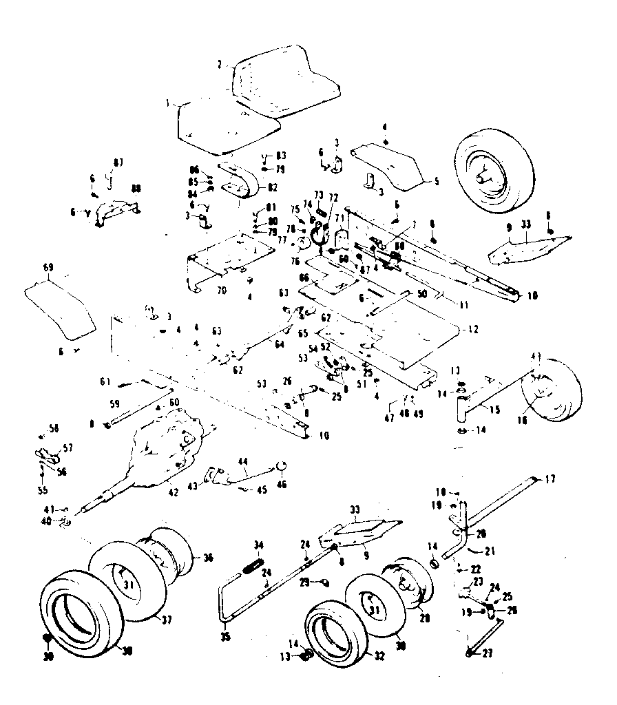 Engine Mount Diagram and Parts List for 1318541  Craftsman Lawn Mower