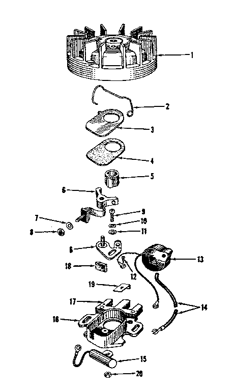 Magneto No. 27986 Diagram and Parts List for 14390020  Craftsman Engine