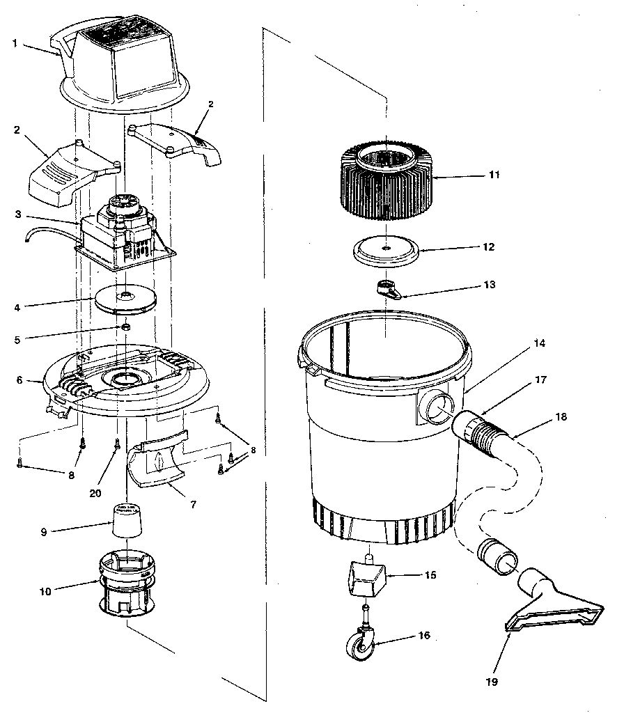Unit Diagram and Parts List for 113179400  Craftsman Filters & Accessories