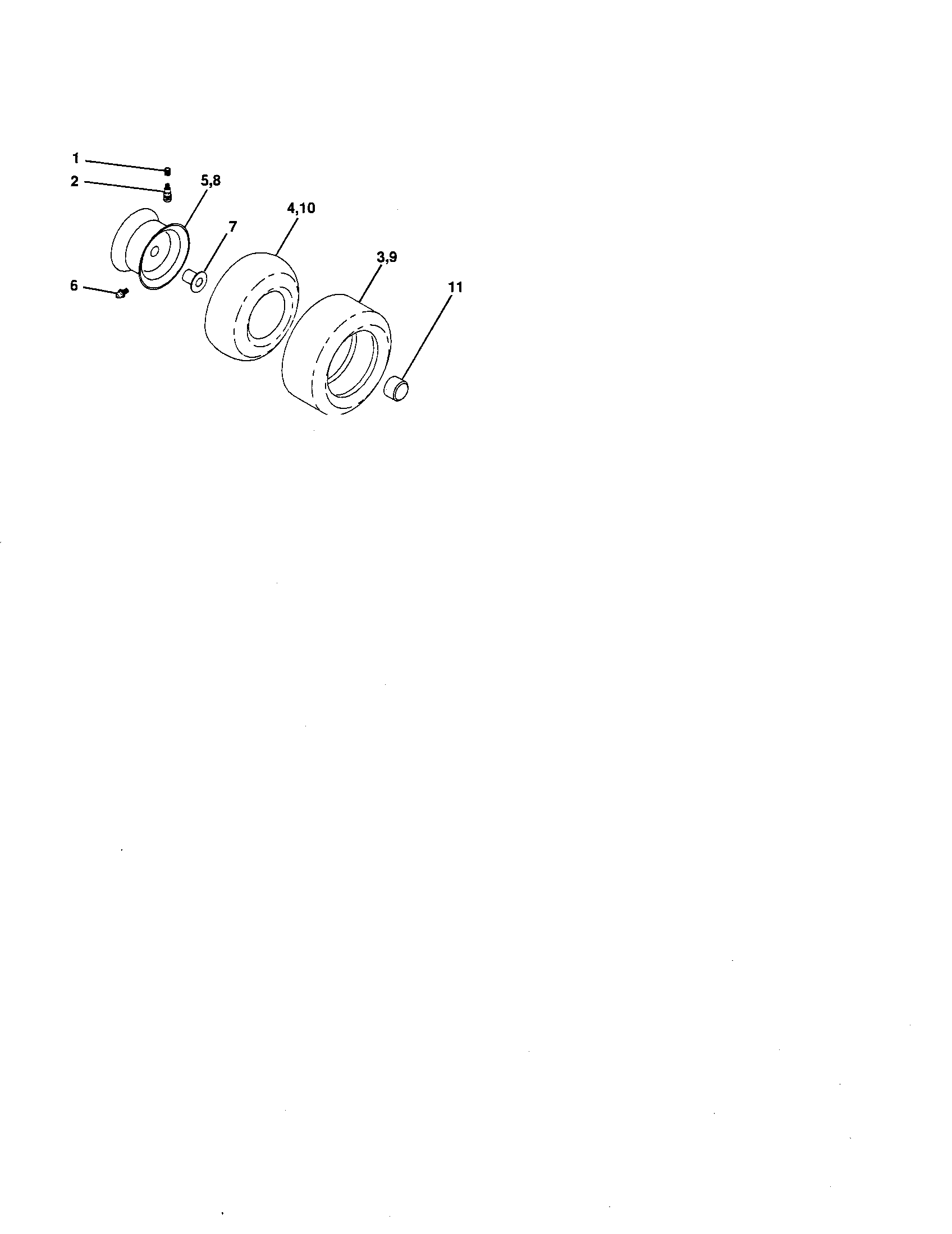 Wheels And Tires Diagram and Parts List for 917275350  Craftsman Lawn Tractor