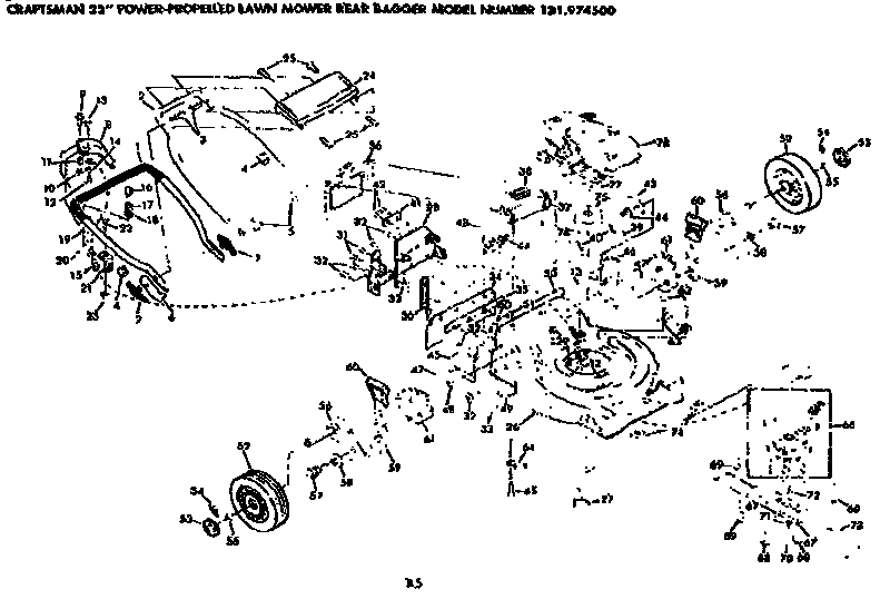 Mower Deck Diagram and Parts List for 131974500  Craftsman Lawn Mower