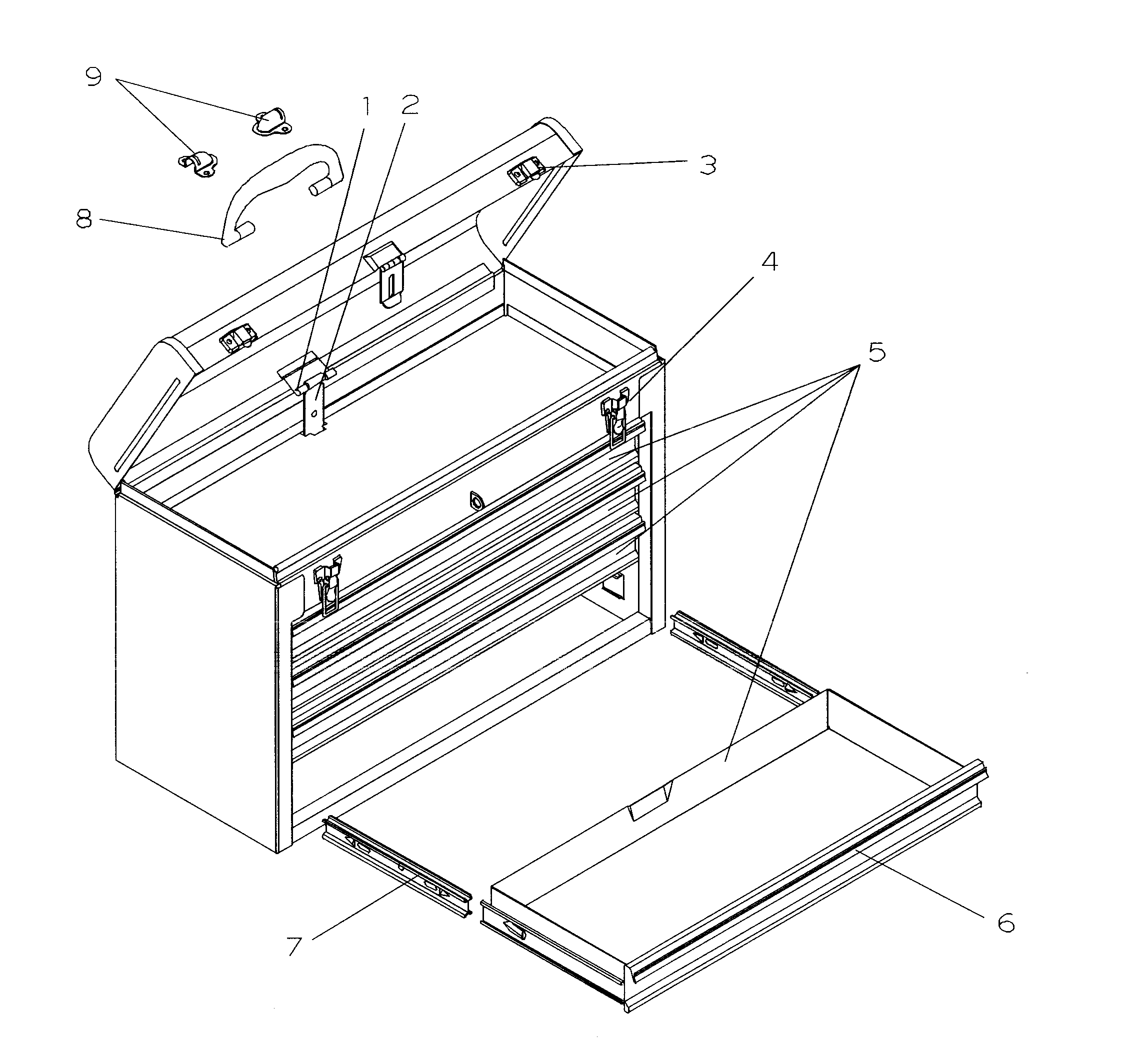 Tool Box Diagram and Parts List for 706619061  Craftsman Tool Stand & Cart