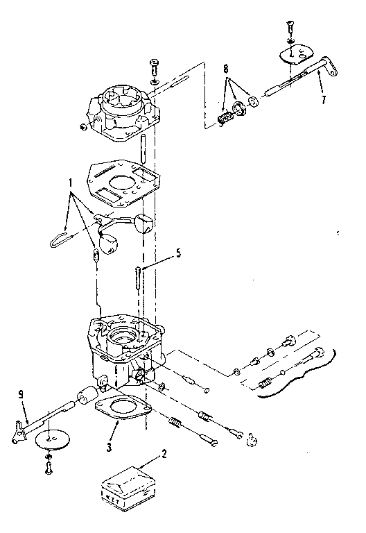 Carburetor Diagram and Parts List for 73910896B  Craftsman Engine